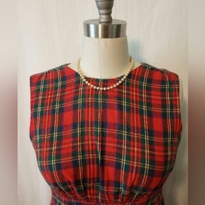 Emily and Fin Red Plaid Flannel Tartan LUCY Dress XL 14 Modcloth with Pockets!!